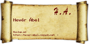 Hevér Ábel névjegykártya